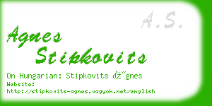 agnes stipkovits business card